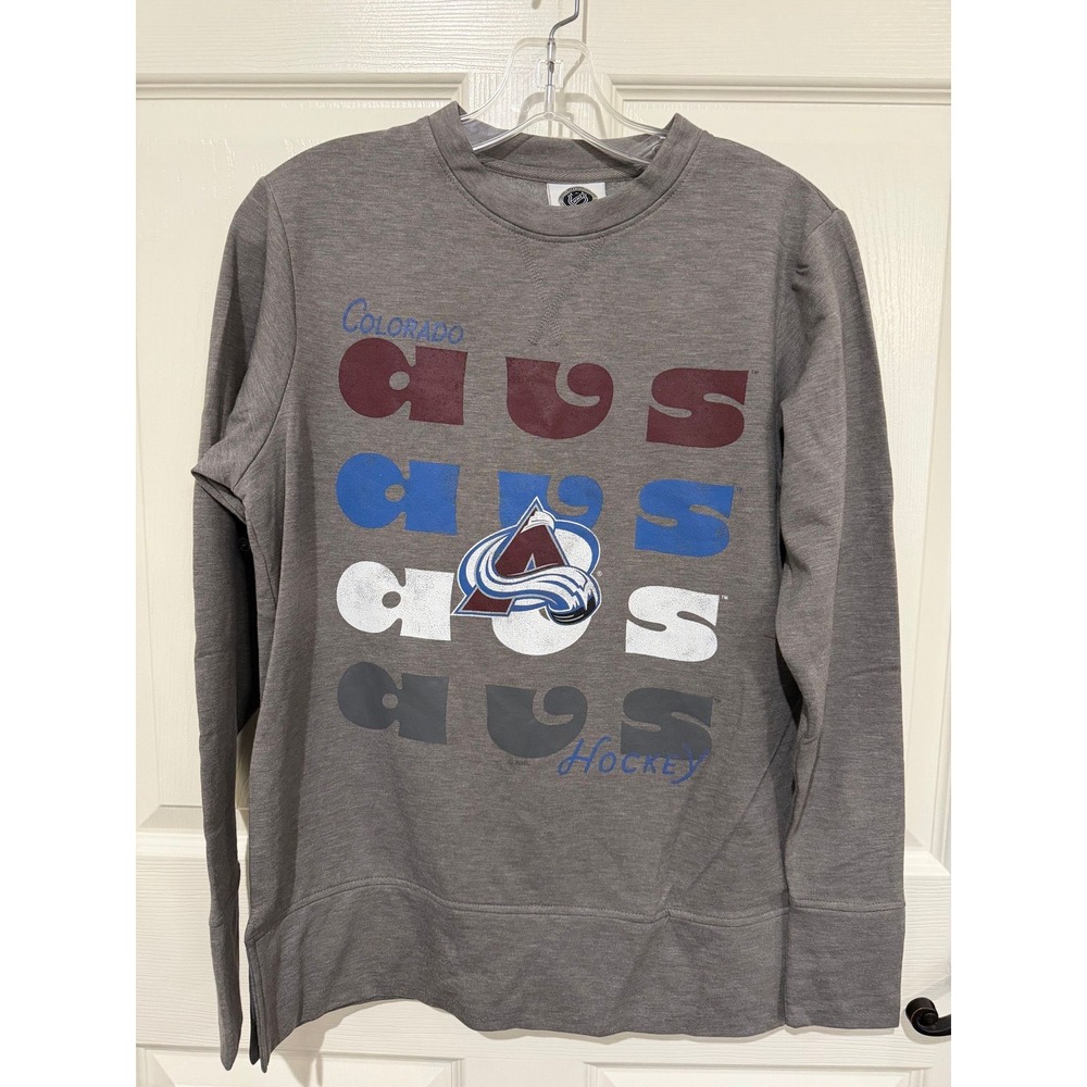 NHL Colorado Avalanche Hockey Sweatshirt Womens Small Gray AUS Pullover NWT